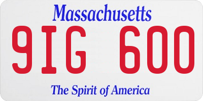 MA license plate 9IG600