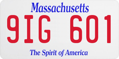 MA license plate 9IG601