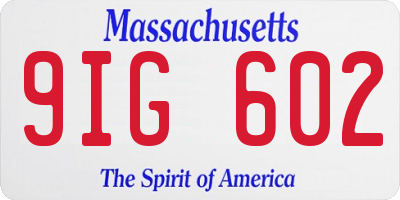 MA license plate 9IG602