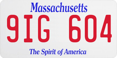 MA license plate 9IG604