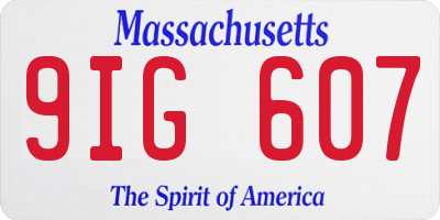 MA license plate 9IG607