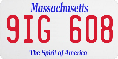 MA license plate 9IG608
