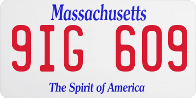 MA license plate 9IG609