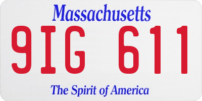 MA license plate 9IG611
