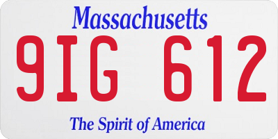 MA license plate 9IG612