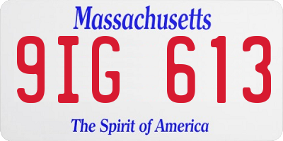 MA license plate 9IG613