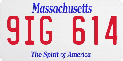 MA license plate 9IG614