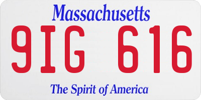 MA license plate 9IG616