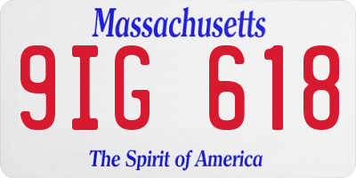 MA license plate 9IG618