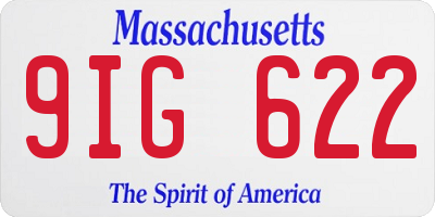 MA license plate 9IG622