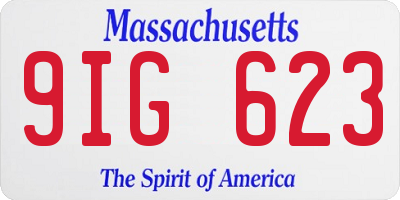 MA license plate 9IG623
