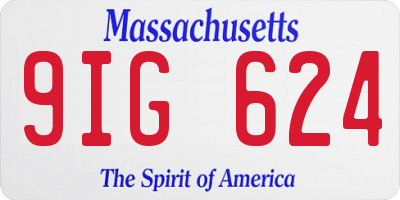 MA license plate 9IG624