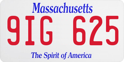 MA license plate 9IG625