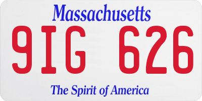 MA license plate 9IG626