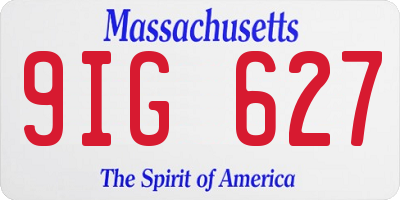 MA license plate 9IG627