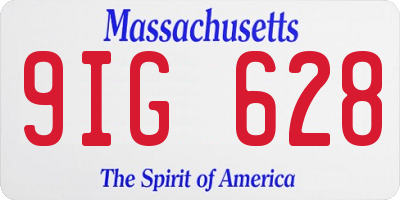 MA license plate 9IG628