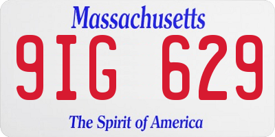 MA license plate 9IG629