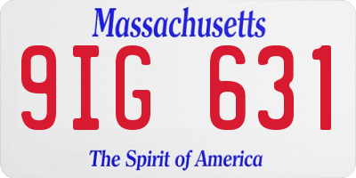 MA license plate 9IG631