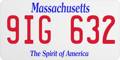 MA license plate 9IG632