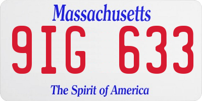 MA license plate 9IG633