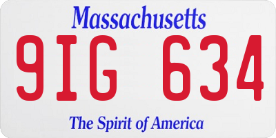 MA license plate 9IG634