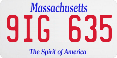 MA license plate 9IG635