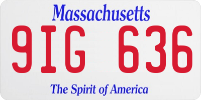 MA license plate 9IG636