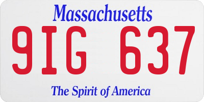 MA license plate 9IG637