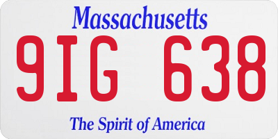 MA license plate 9IG638
