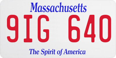 MA license plate 9IG640
