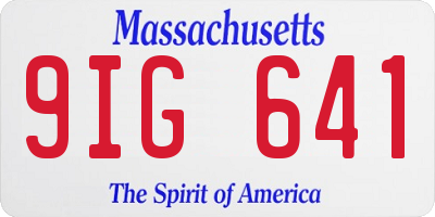 MA license plate 9IG641