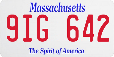 MA license plate 9IG642