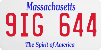 MA license plate 9IG644