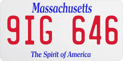 MA license plate 9IG646