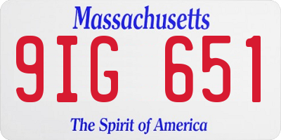 MA license plate 9IG651