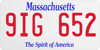 MA license plate 9IG652