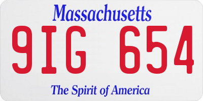 MA license plate 9IG654