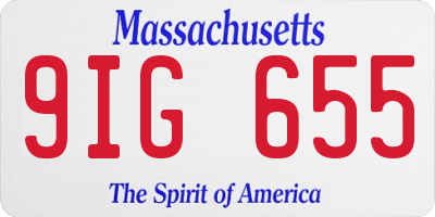 MA license plate 9IG655