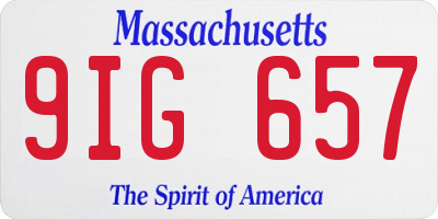 MA license plate 9IG657