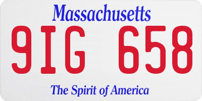 MA license plate 9IG658