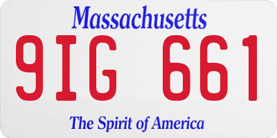 MA license plate 9IG661