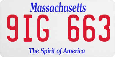 MA license plate 9IG663