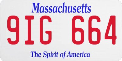 MA license plate 9IG664