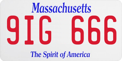MA license plate 9IG666