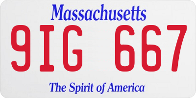 MA license plate 9IG667