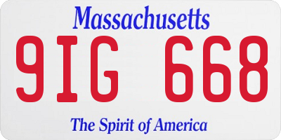 MA license plate 9IG668