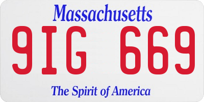 MA license plate 9IG669
