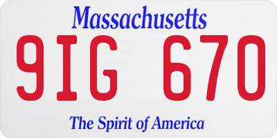 MA license plate 9IG670