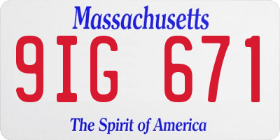 MA license plate 9IG671