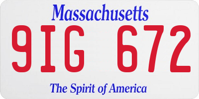 MA license plate 9IG672